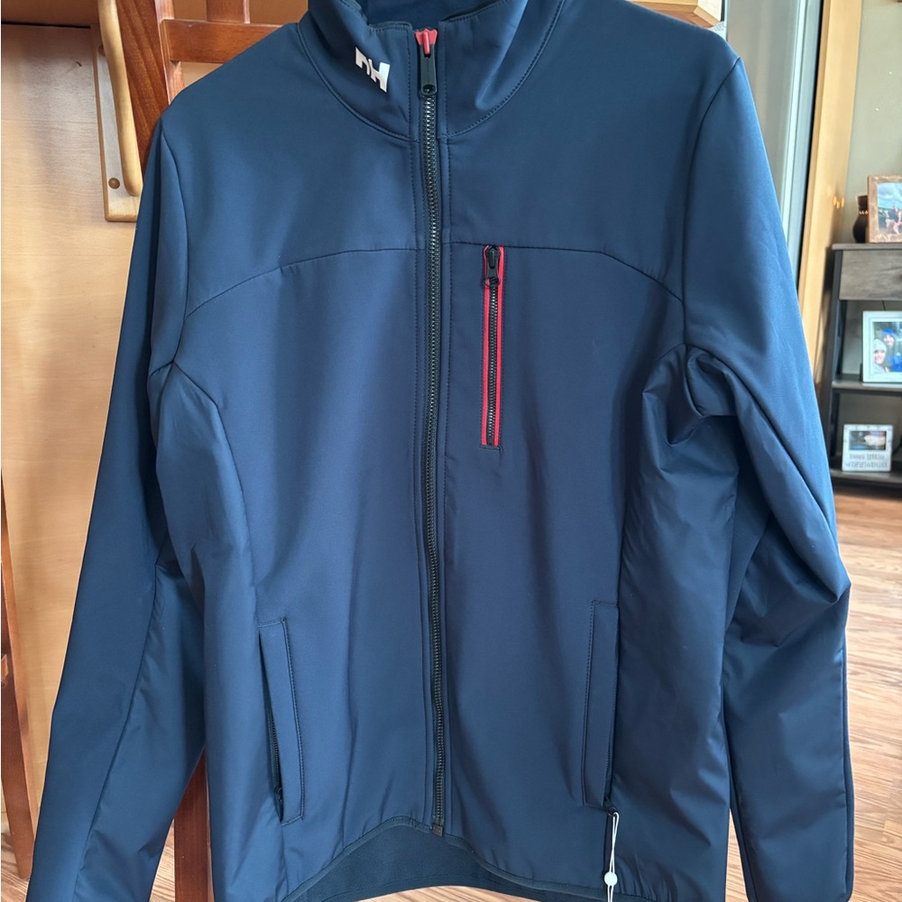 Helly Hansen Men's Blue Windbreaker with Red Accents